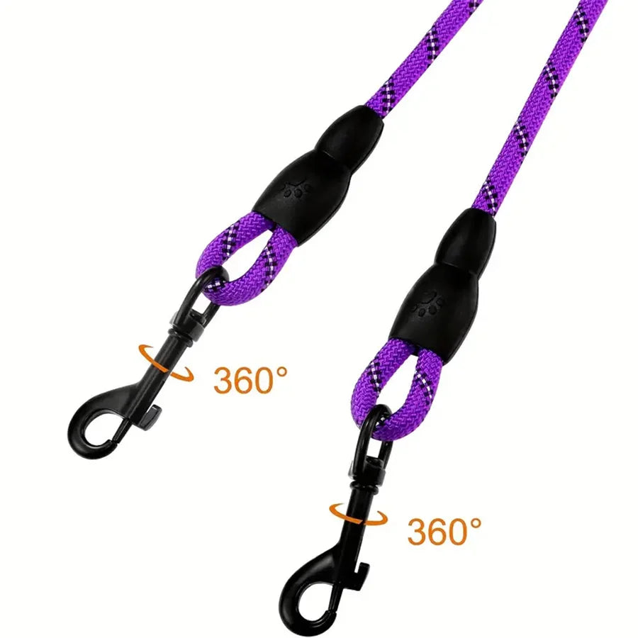 Dual Dog Leash - 360 Swivel No Tangle Walking Leash for Small Dogs