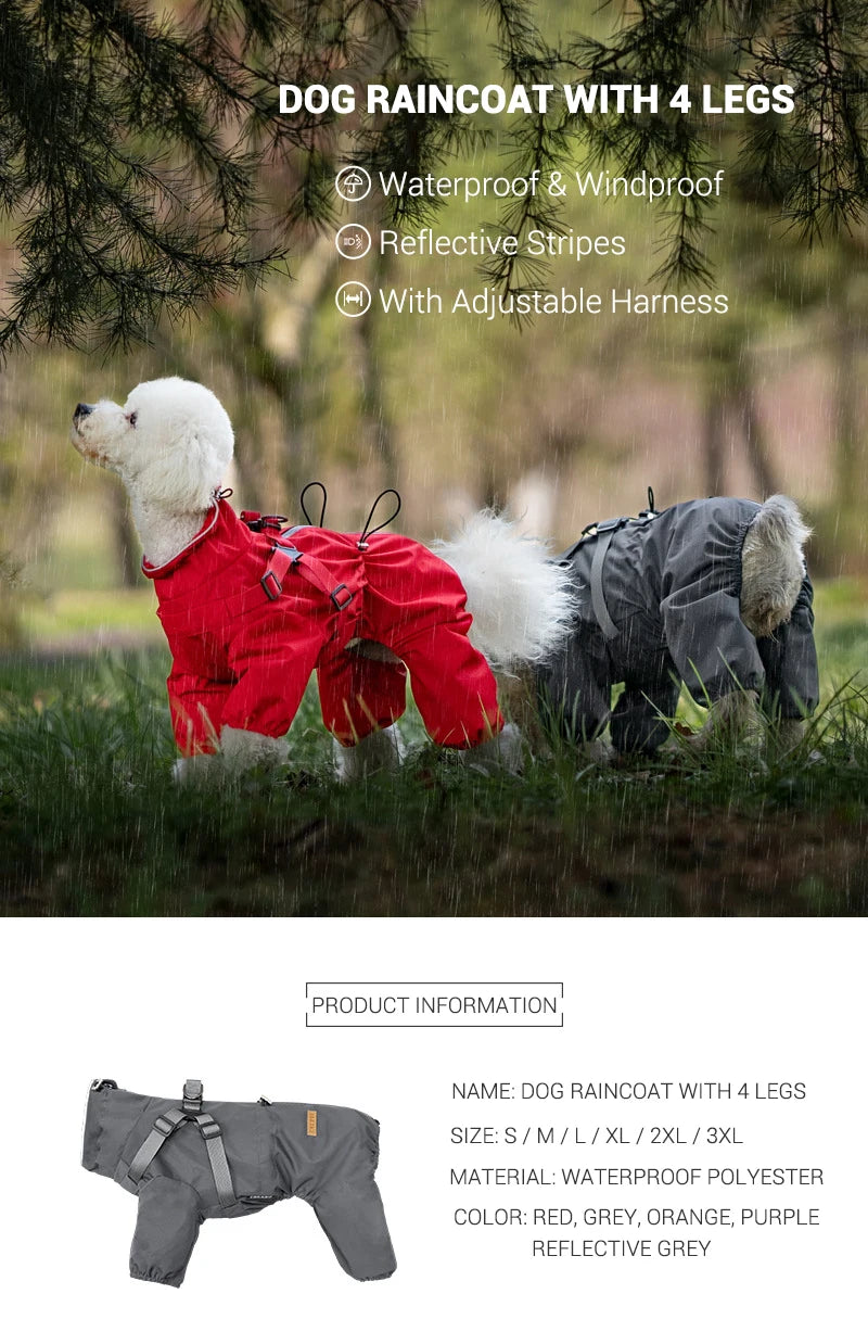 Reflective Raincoat with Harness