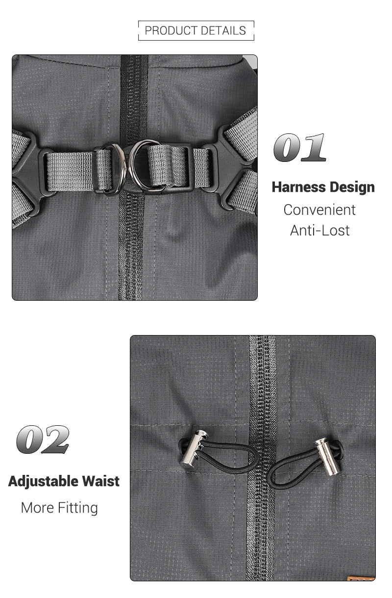 Reflective Raincoat with Harness