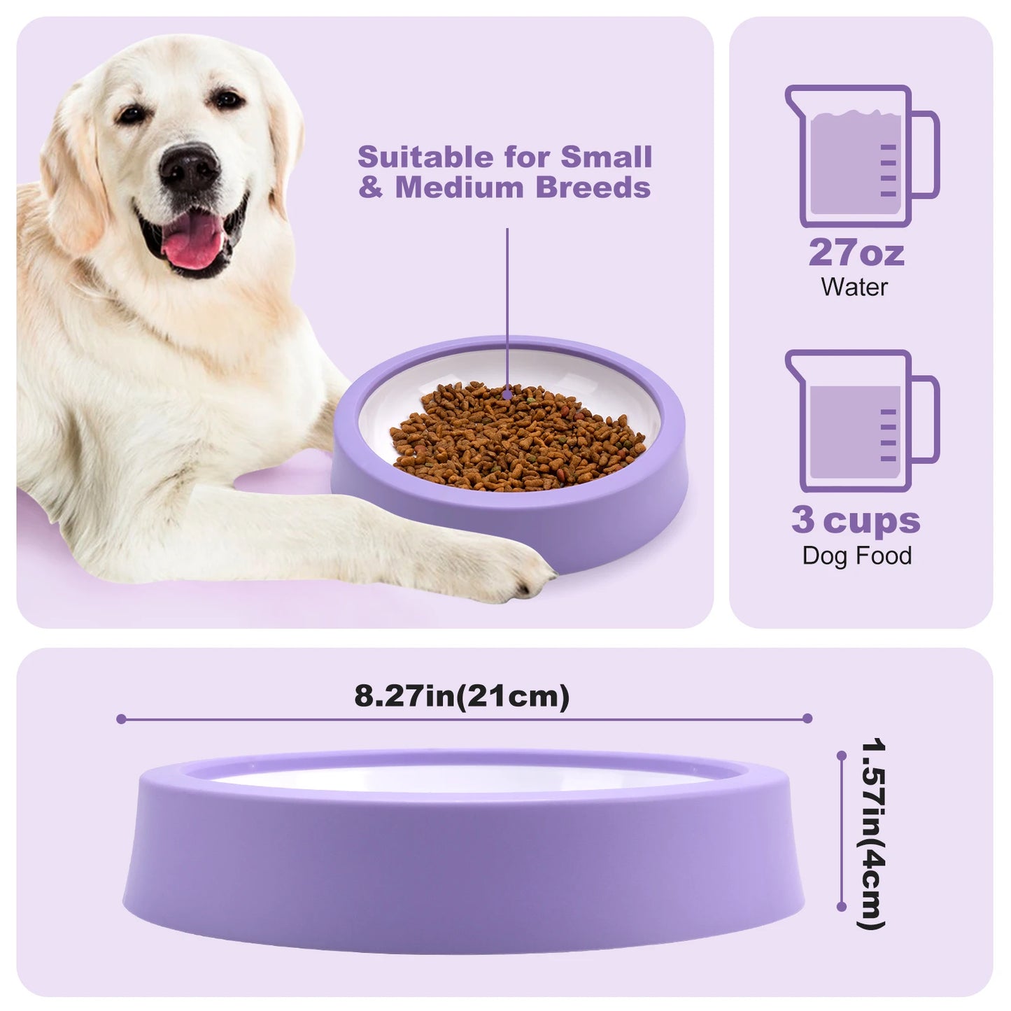 Slow Feeder Non Slip Bowl Anti-Gulping