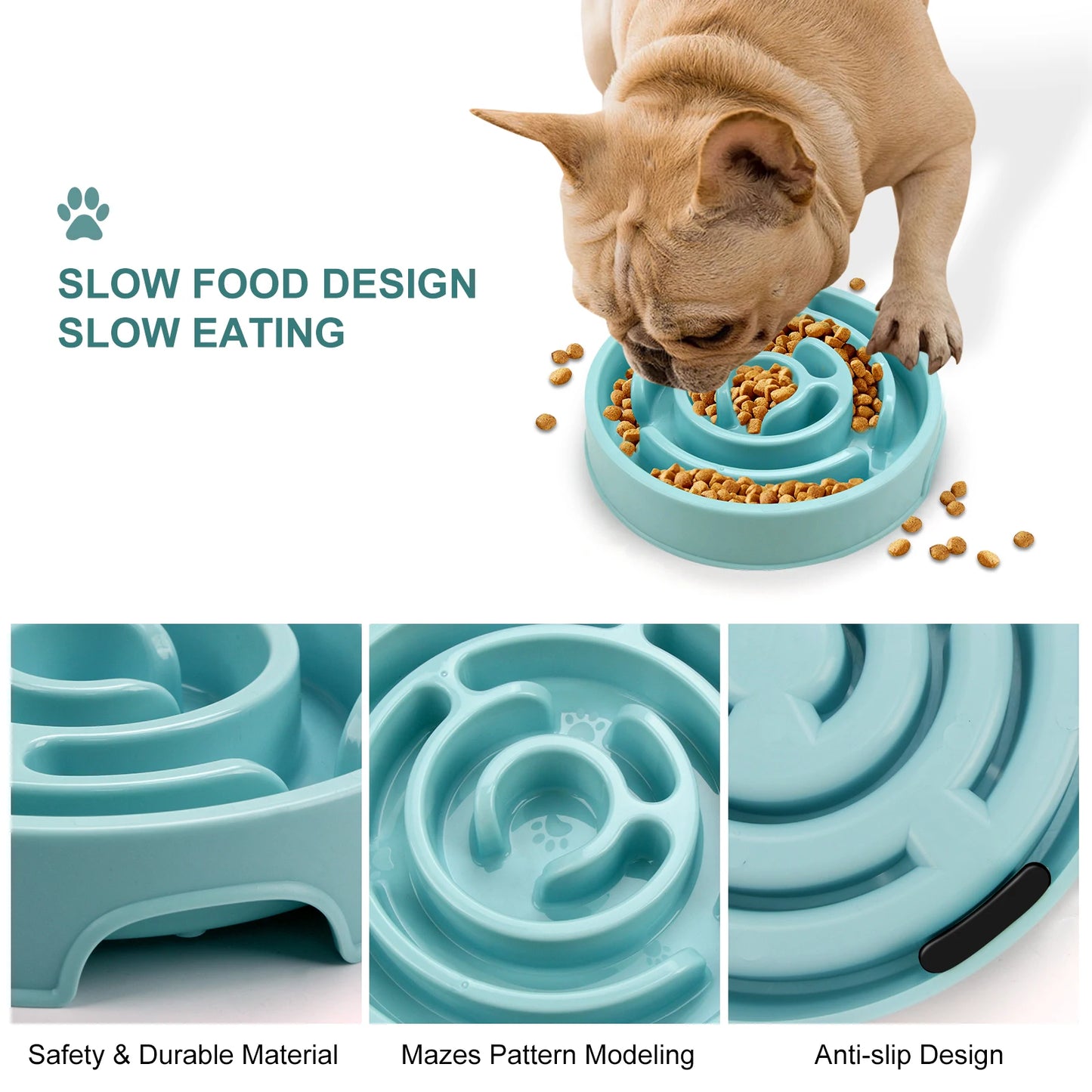 Slow Feeder Non Slip Bowl Anti-Gulping