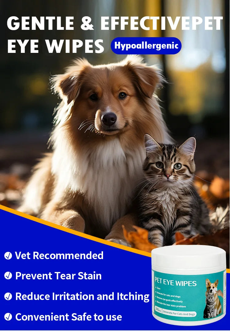 100pcs Pet Eye Wipes